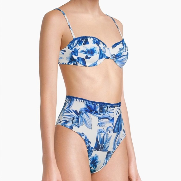 NWT FARM Rio Garden Tiles Underwire Bikini Top - Picture 3 of 12